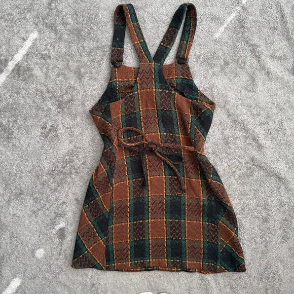 City triangles vintage 90s plaid mini dress overalls - Picture 6 of 7